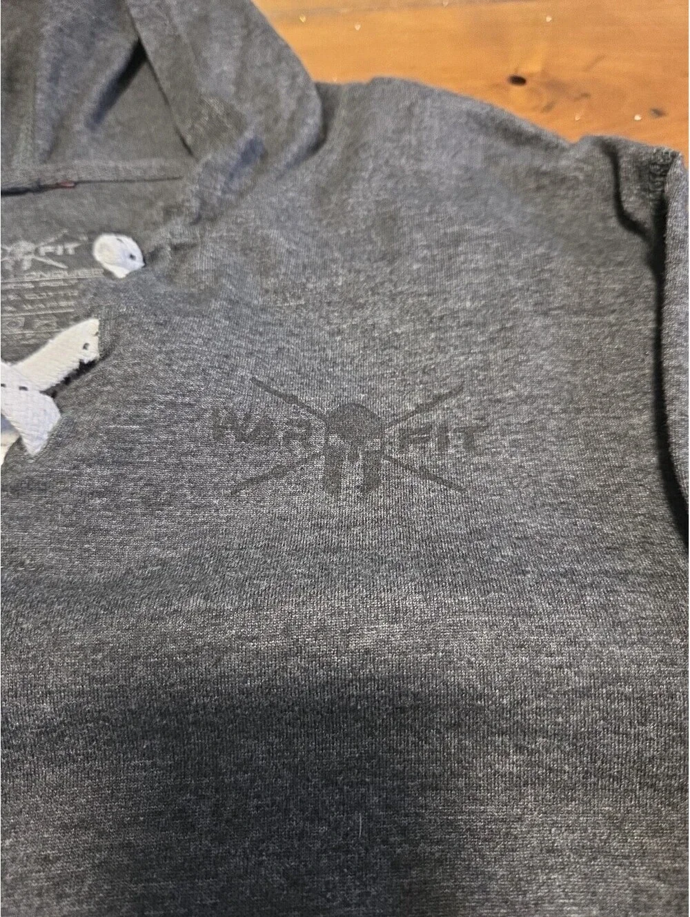 Warfit Spartan Lace Up Hoodie Mens Large Gray Strength Passion Gym Gymwear