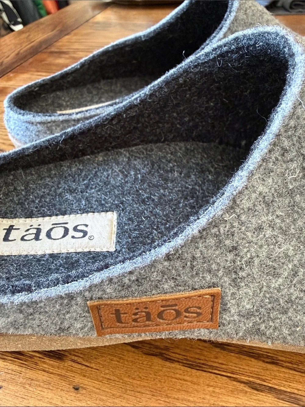 Taos Gray Wool Felt Clog Slippers Comfort  Shoes EU 42 US 11 Made in Spain