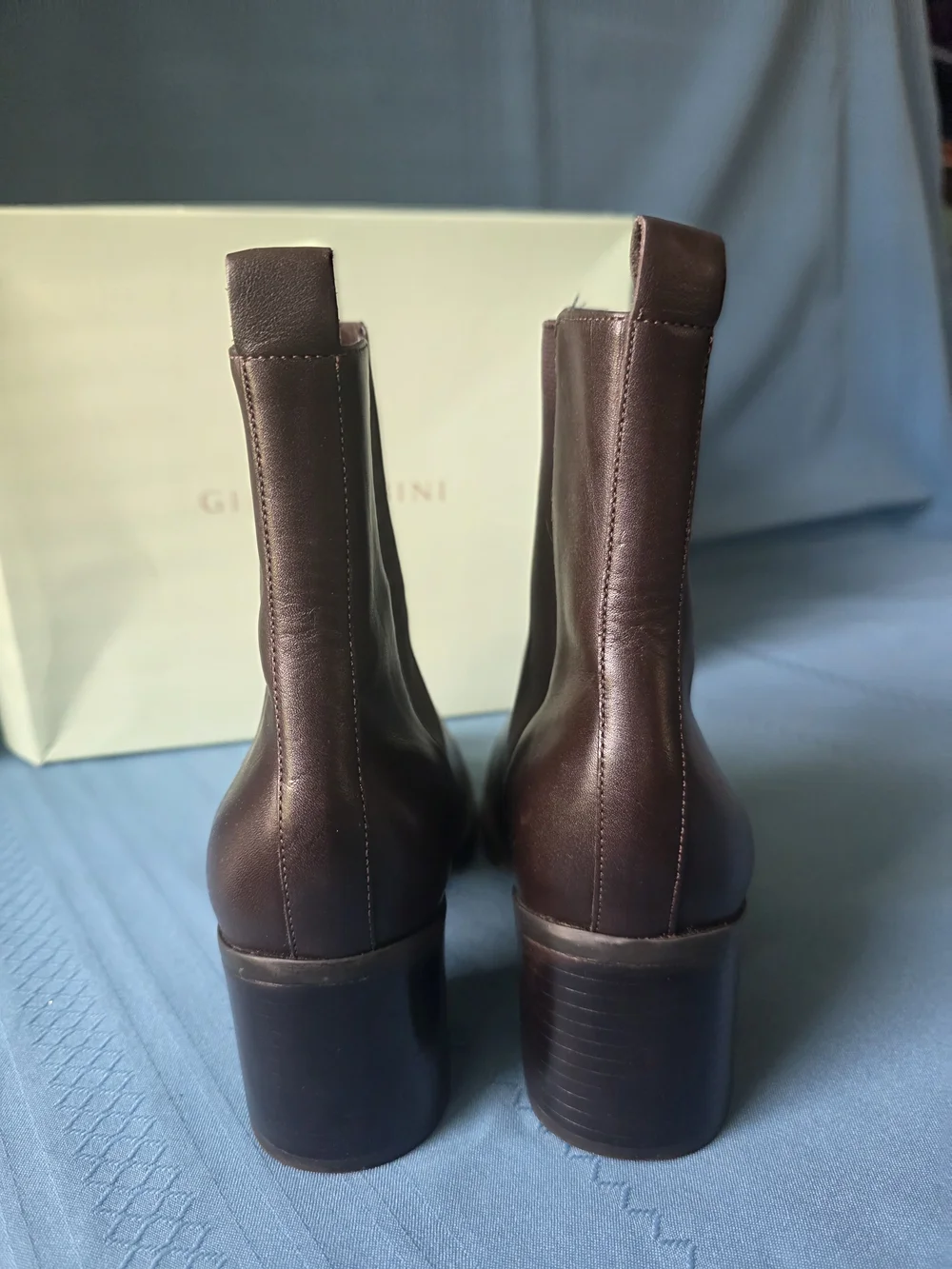 Gianni Bini Selby Western Brown Leather Ankle Boots 7.5M