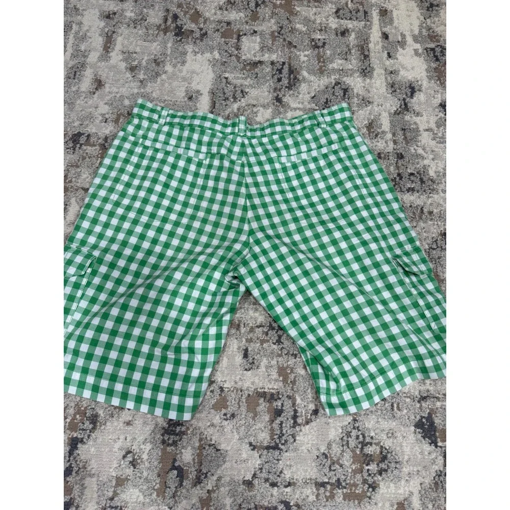 Nike Golf Mens Green Gingham Dri-FIT‎ Cargo Shorts 38 Plaid 452715-317