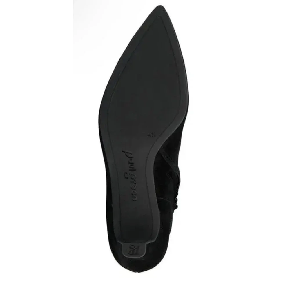 Paul Green Ciara Black Suede Pointed‎ Toe Kitten Heel Bootie Womens 6 UK 3.5 New