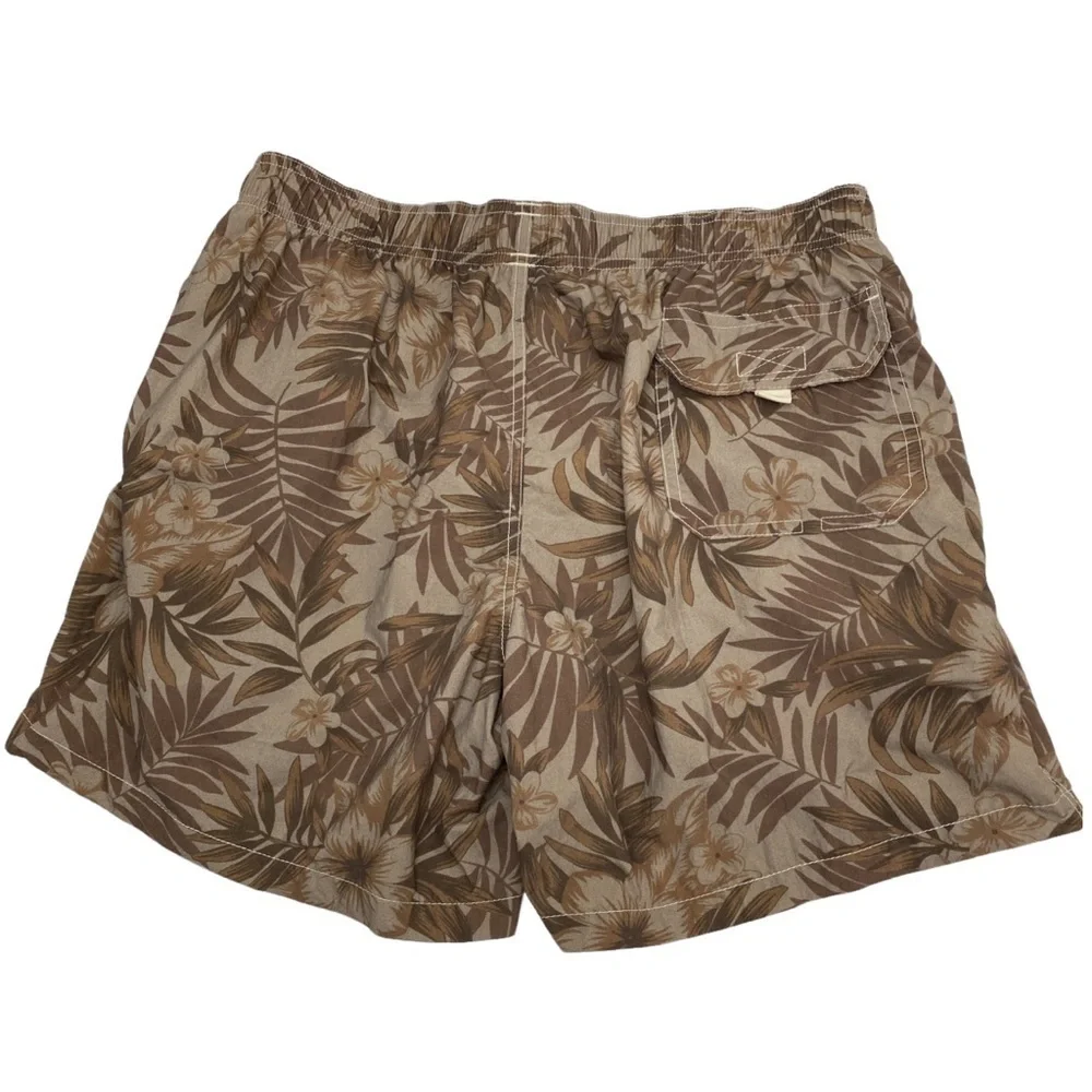 OVIESSE  Swim Trunks Medium Mens/ XXL Boys Brown Leaf
