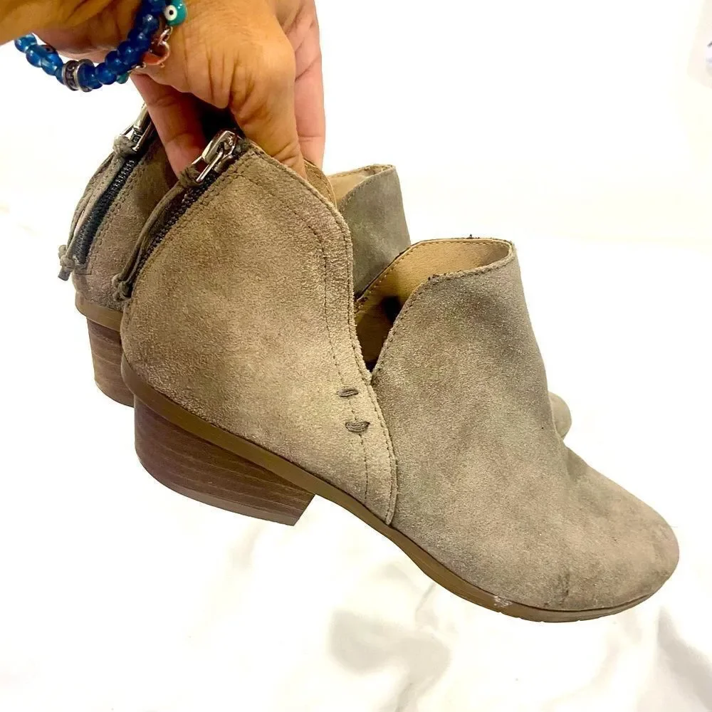 Kennett kole reaction tan faux suede zip back ankle boots size 6.5