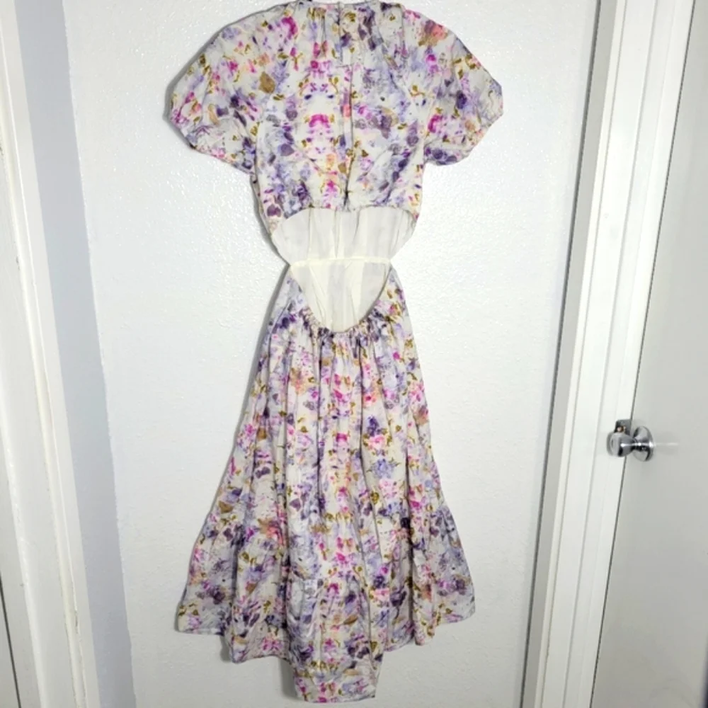 Flora Obscura X J.Crew side cutout dress in kaleidoscope floral Size 0  NEW