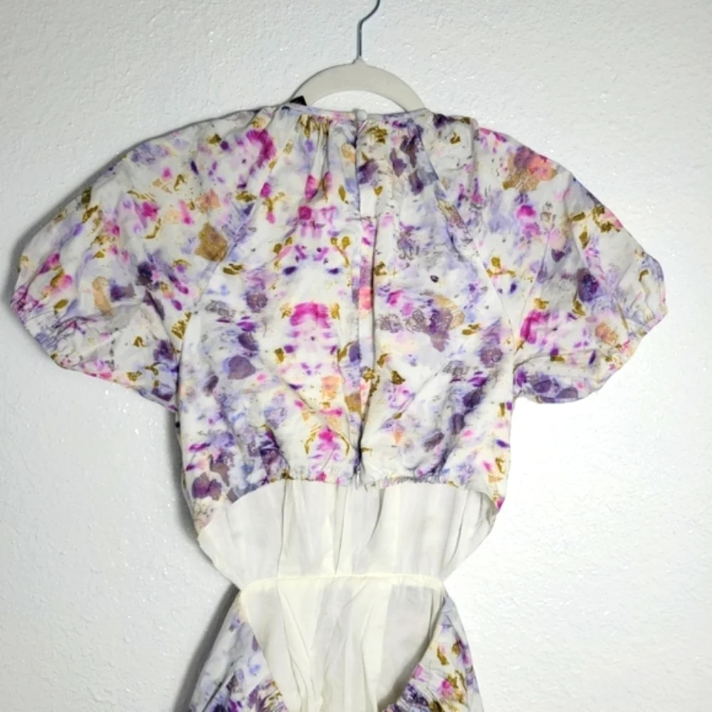 Flora Obscura X J.Crew side cutout dress in kaleidoscope floral Size 0  NEW