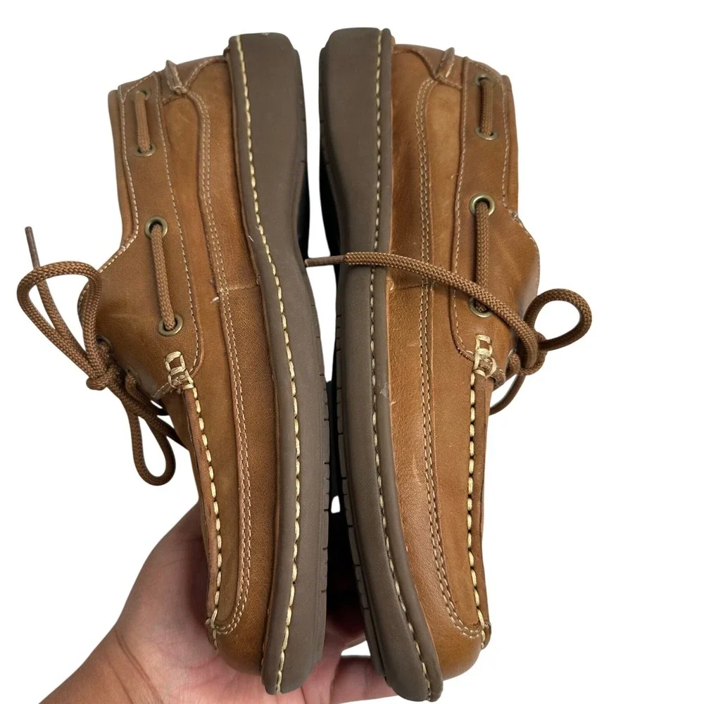 Nunn Bush Brown Leather Deck Boat Shoes‎ Comfort Gel Men's Size 9M Preppy Casual