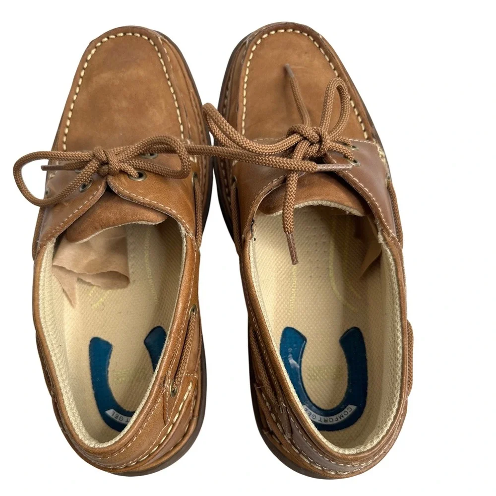 Nunn Bush Brown Leather Deck Boat Shoes‎ Comfort Gel Men's Size 9M Preppy Casual
