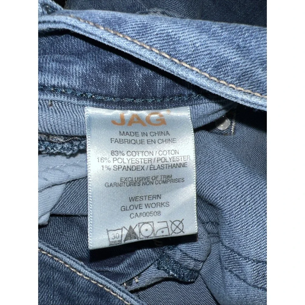 Jag Womens Size 2 Mini Skirt Blue Denim Jean Medium Wash Straight Distressed