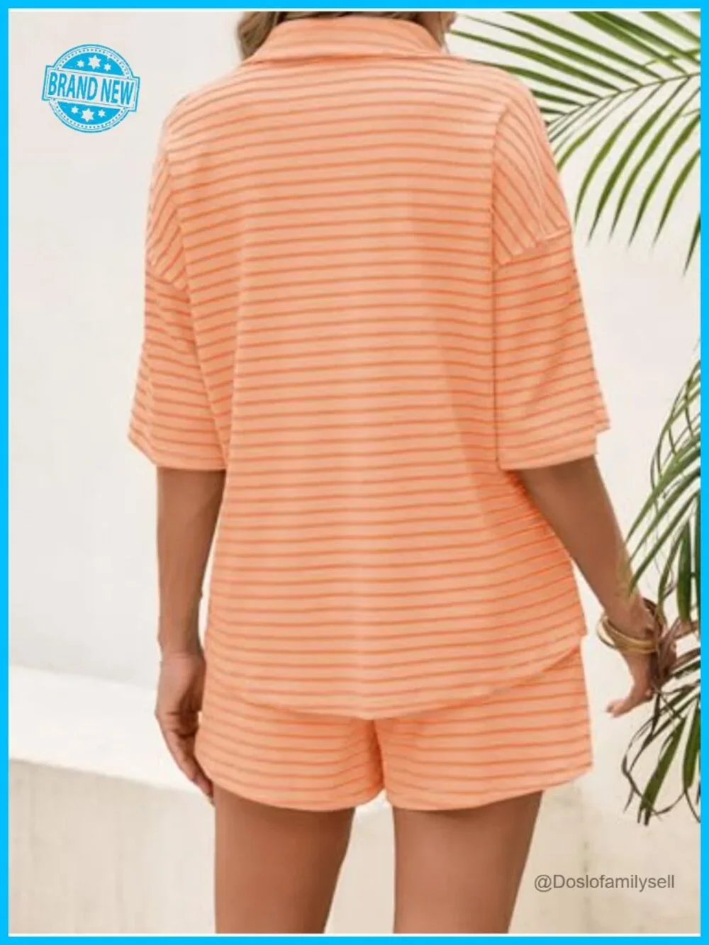 Waffle Knit Button Down Shirt and Shorts Pajama Lounge Set