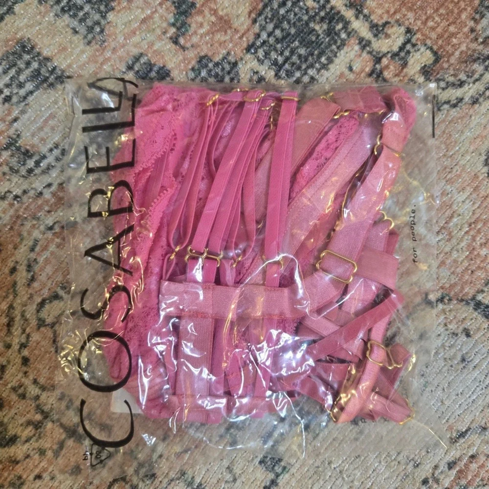 Cosabella Cropped Cami Women Medium Pink New Never Say Never Tie Me Down‎ Curvy