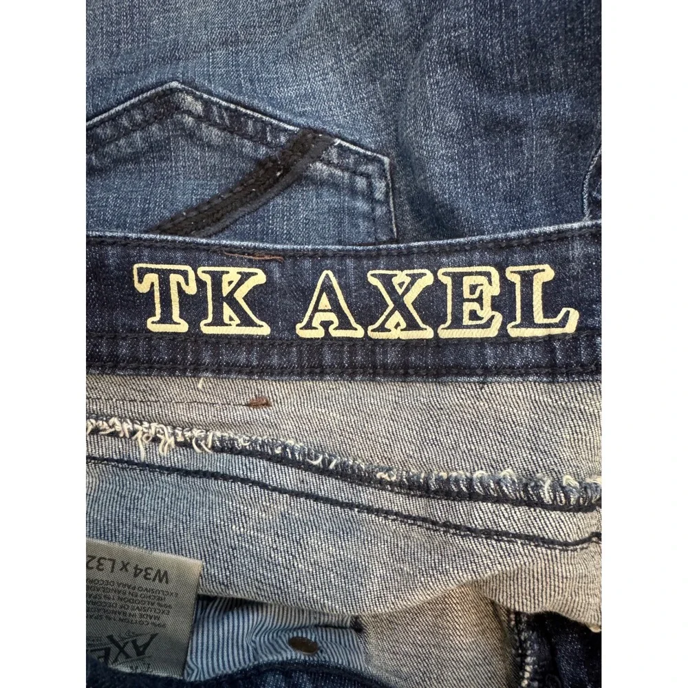 TK Axel‎ Men's Slim Boot Jeans Dark Wash W34 L32 Cotton Spandex Blend