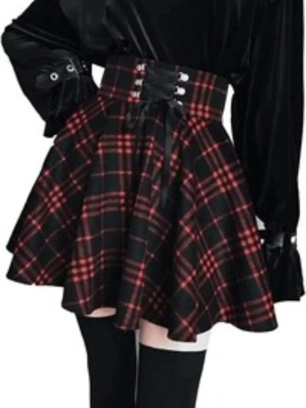 Tartan Plaid GOTHIC Grunge LOLITA Cosplay Skater Skirt Skort Size Small / Medium