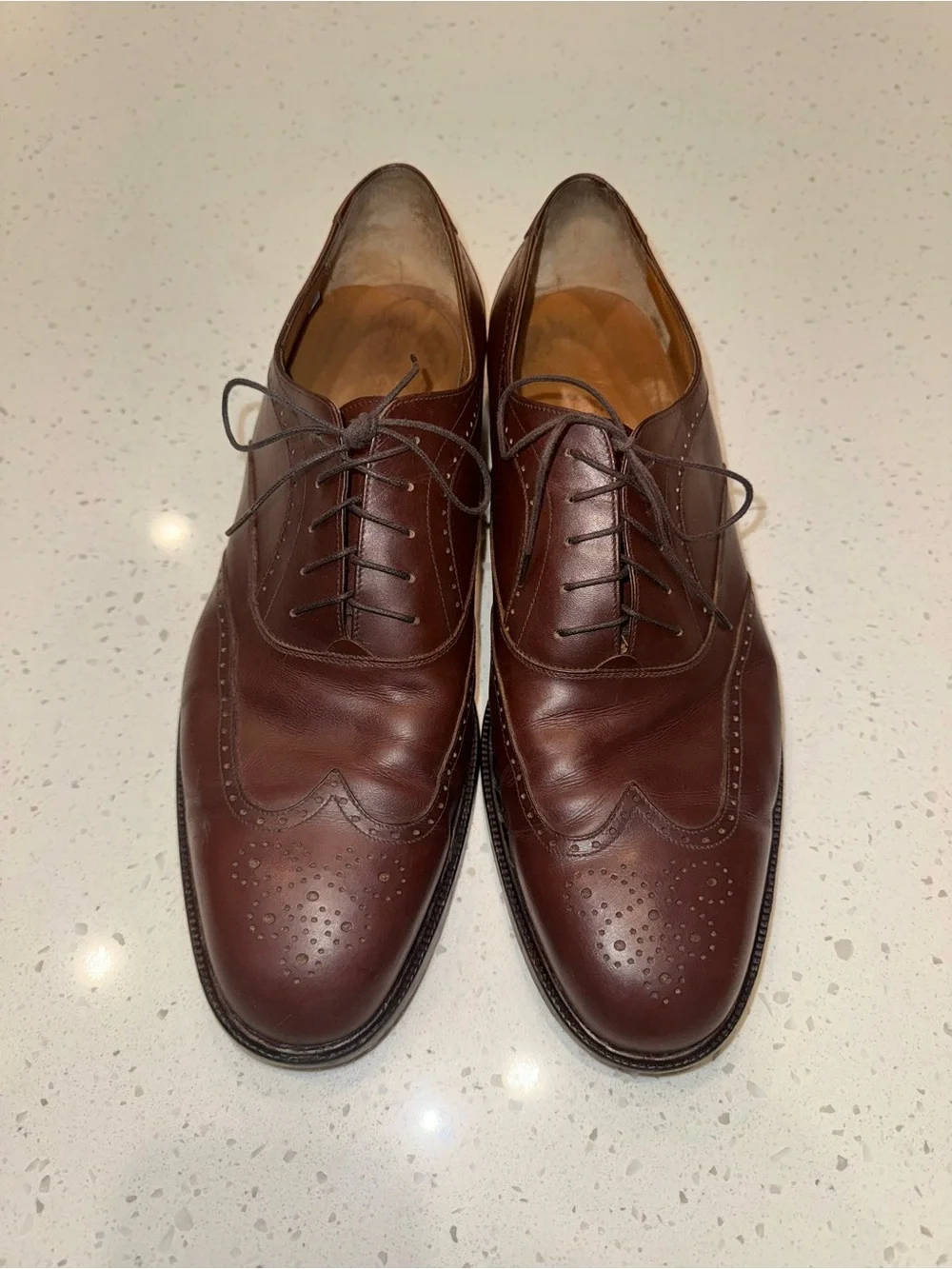 Salvatore Ferragamo Men's Dark Brown Wingtip Oxfords