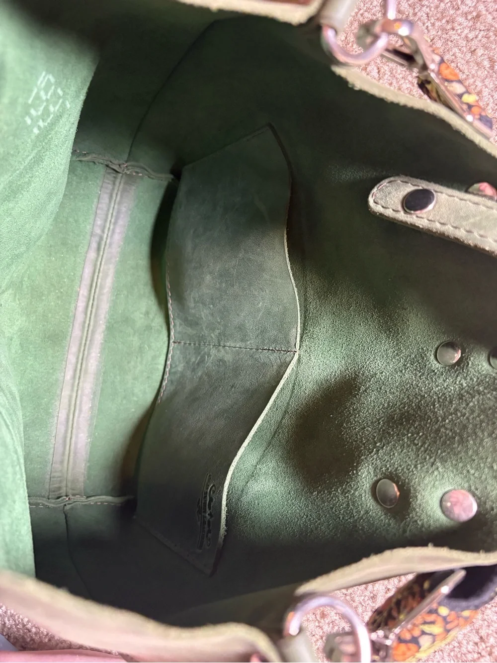N/A green leather