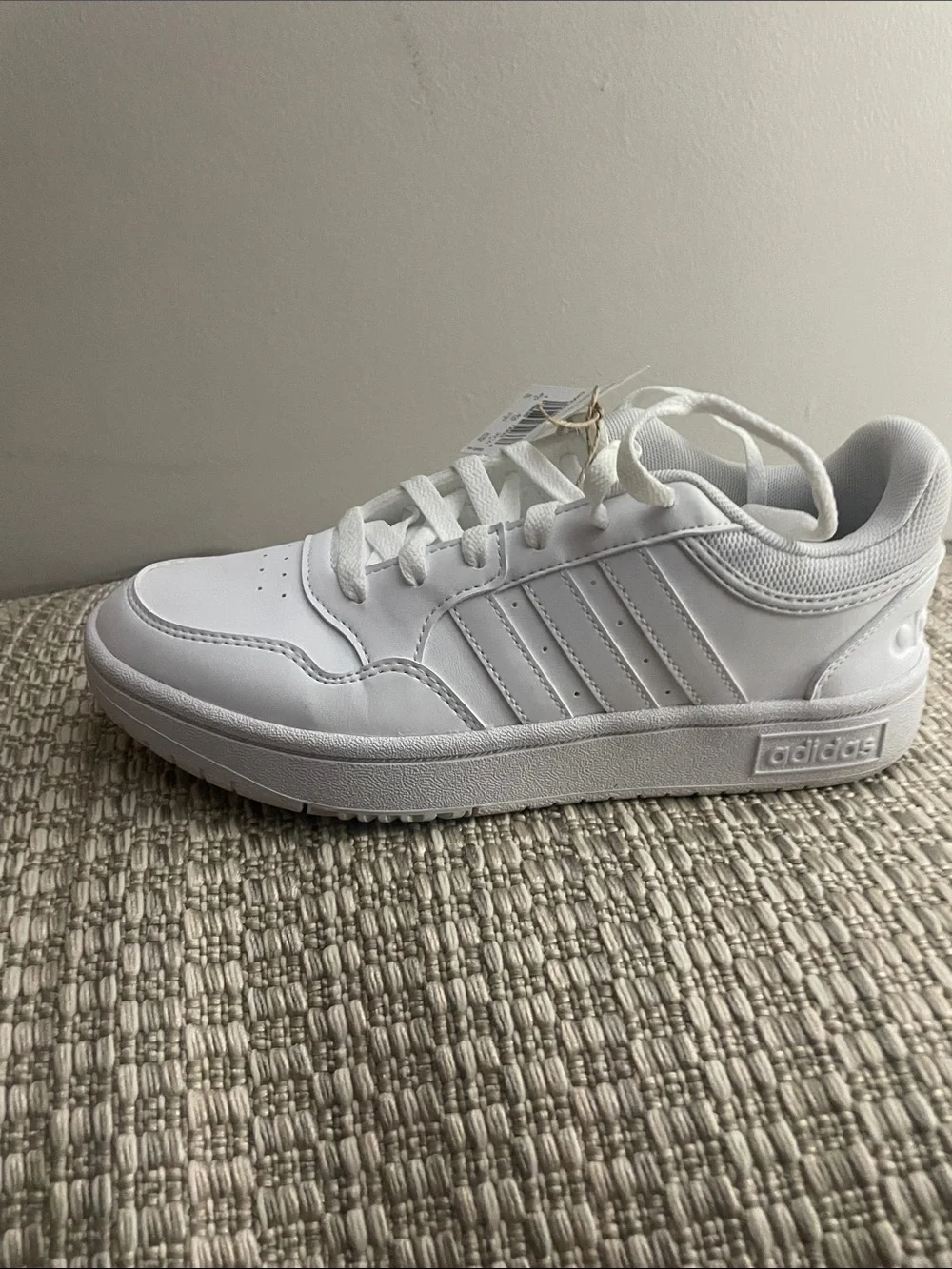 adidas All-White Low-Top Lace-Up Sneaker
