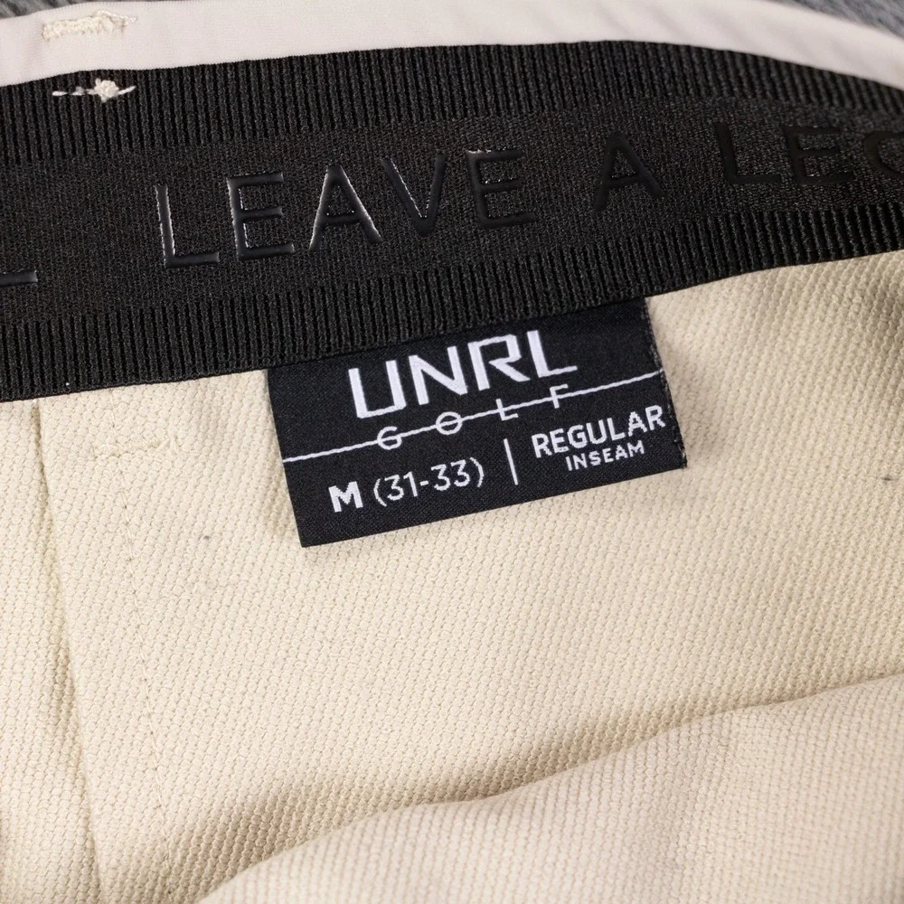 UNRL Halifax Golf Pants Mens M 31-33 Beige Polyester Spandex Tapered Athletic