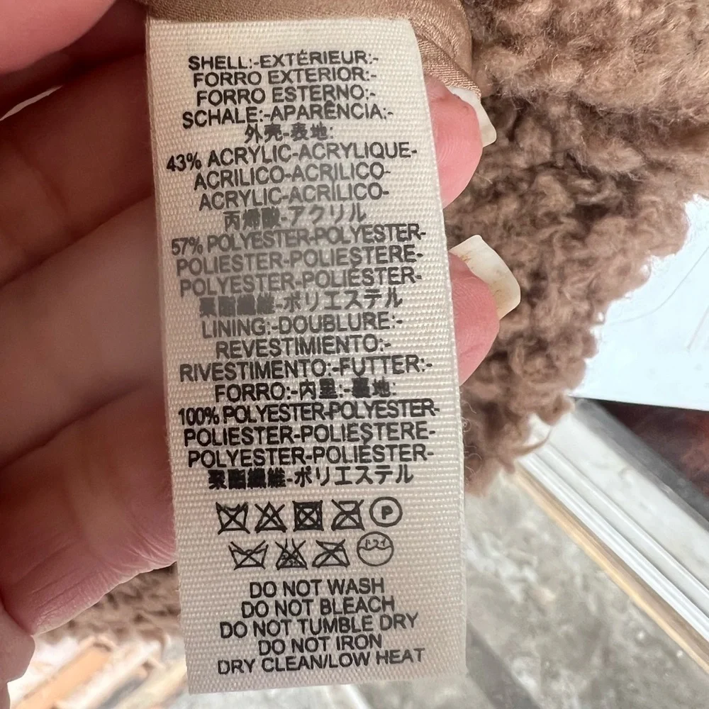 Free People So Soft Cozy Peacoat Teddy Sherpa Coat in Camel/Brown