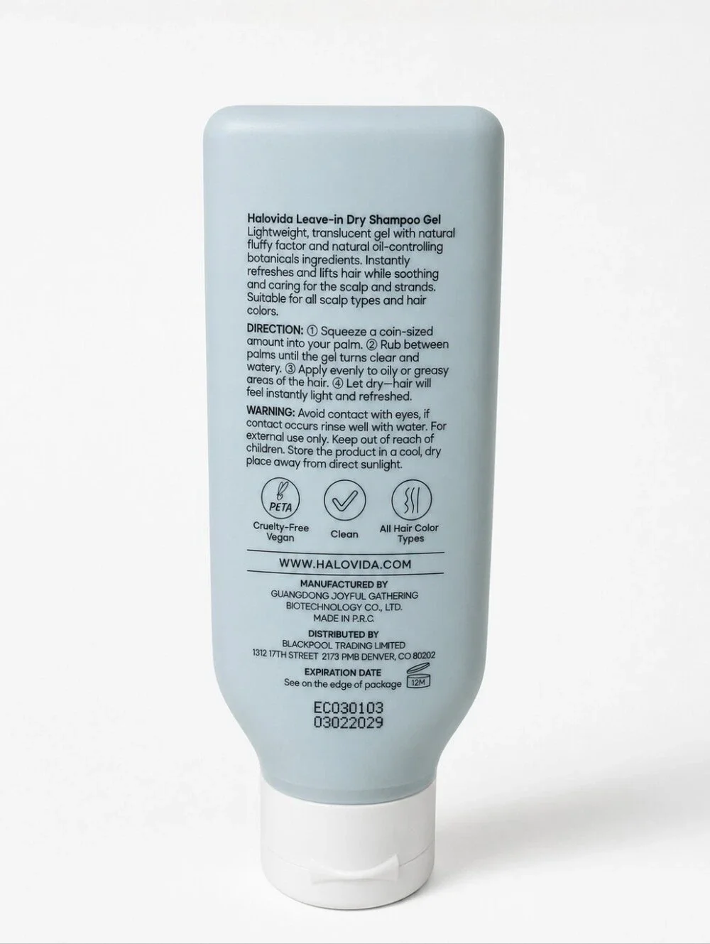 HALOVIDA Leave-In Dry Shampoo Gel Volumizing 2.82 oz New Sealed