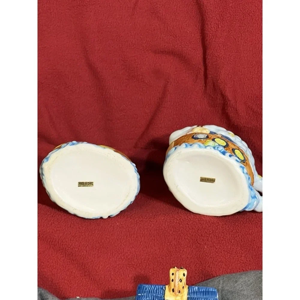 Noah's Ark Ceramic Sugar & Creamer and Cookie Jar 3‎ Piece Set (2039)
