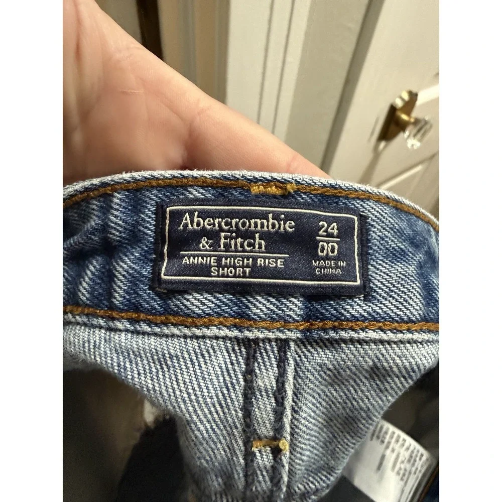 Abercrombie & Fitch Cut Off Jean Shorts Size 24/00 Annie High Rise Short