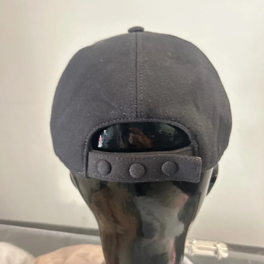 Burberry Baseball Cap Men Medium Black TB Monogram Embroidered Made in Italy