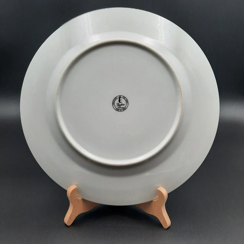 Taihei China Japan Floral Dinner Plate – Blue Pink Flower Rim,‎ 10
