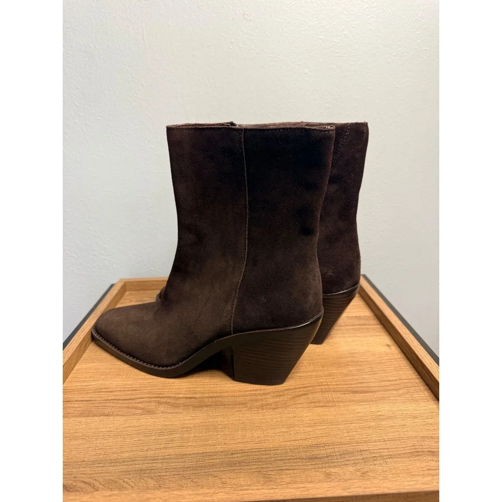 Madewell The‎ Idris Side-Zip Ankle Boot Coffee Bean Brown Size 10.5