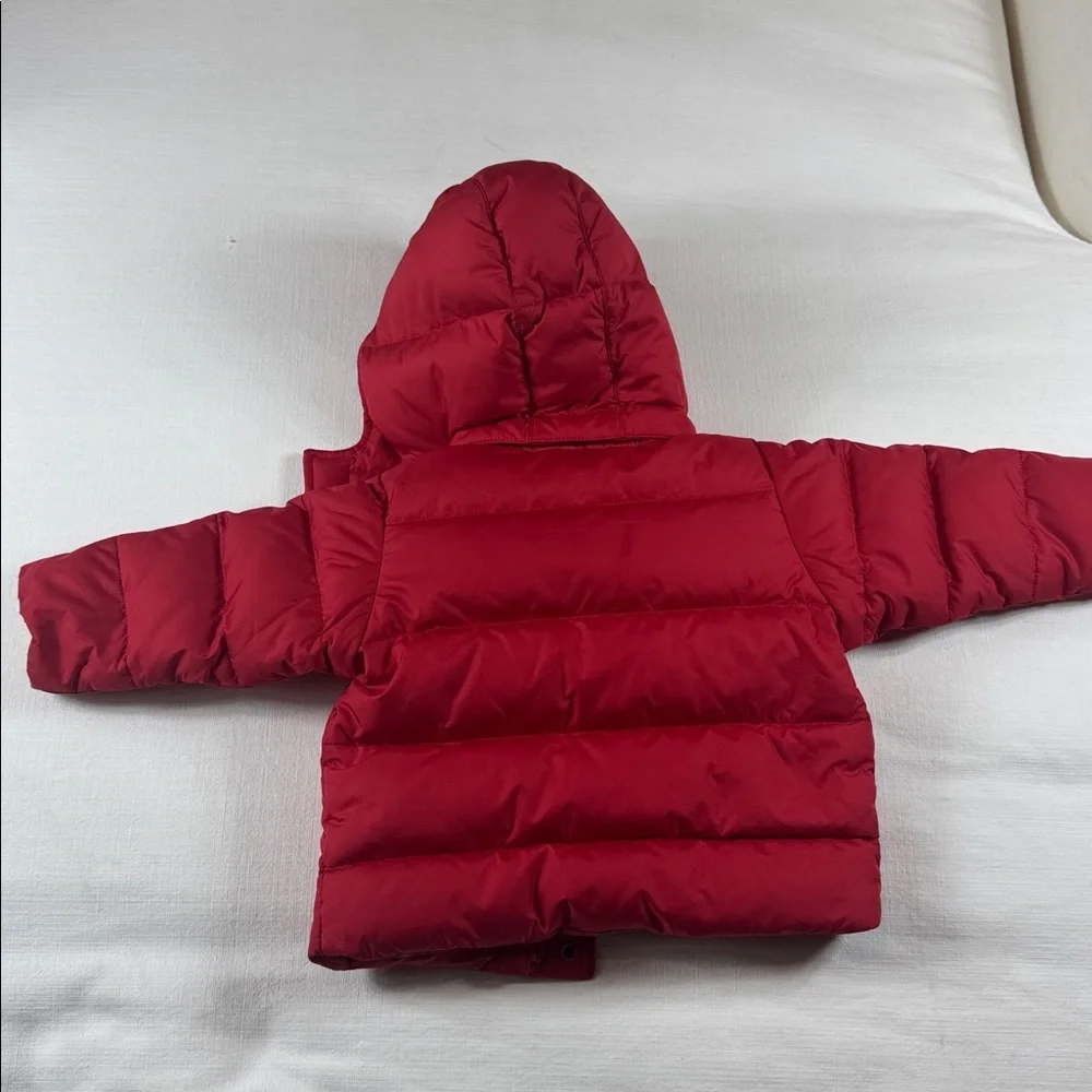 Polo Ralph Lauren Red Down Puffer Jacket‎ Detachable Hood Baby 12M RN113338