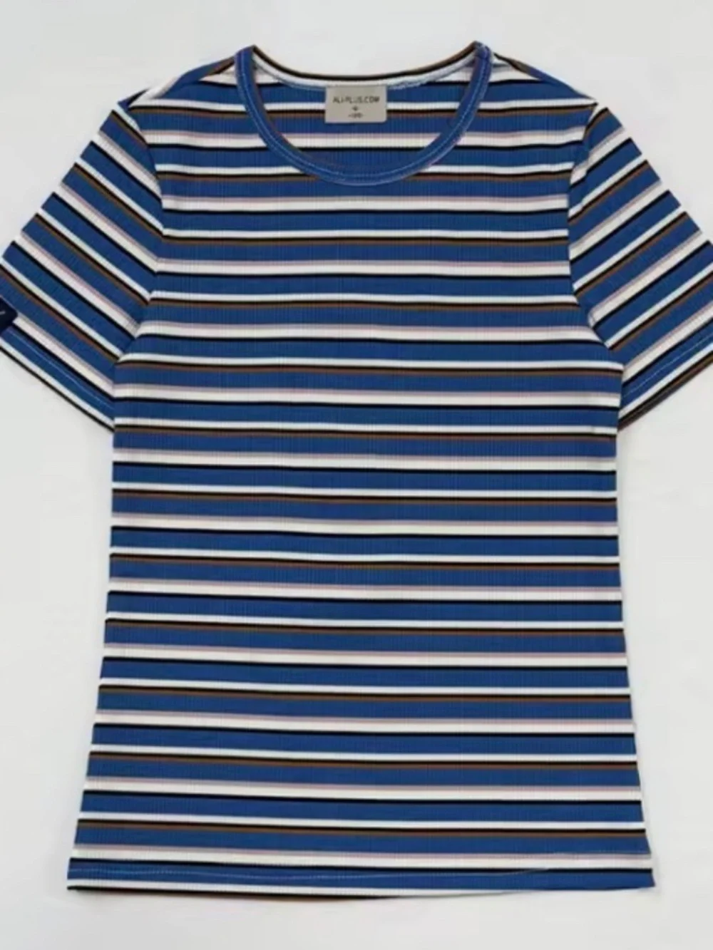 NWT Ali Plus Denim Stripe Tee 4T Girl Short Sleeves