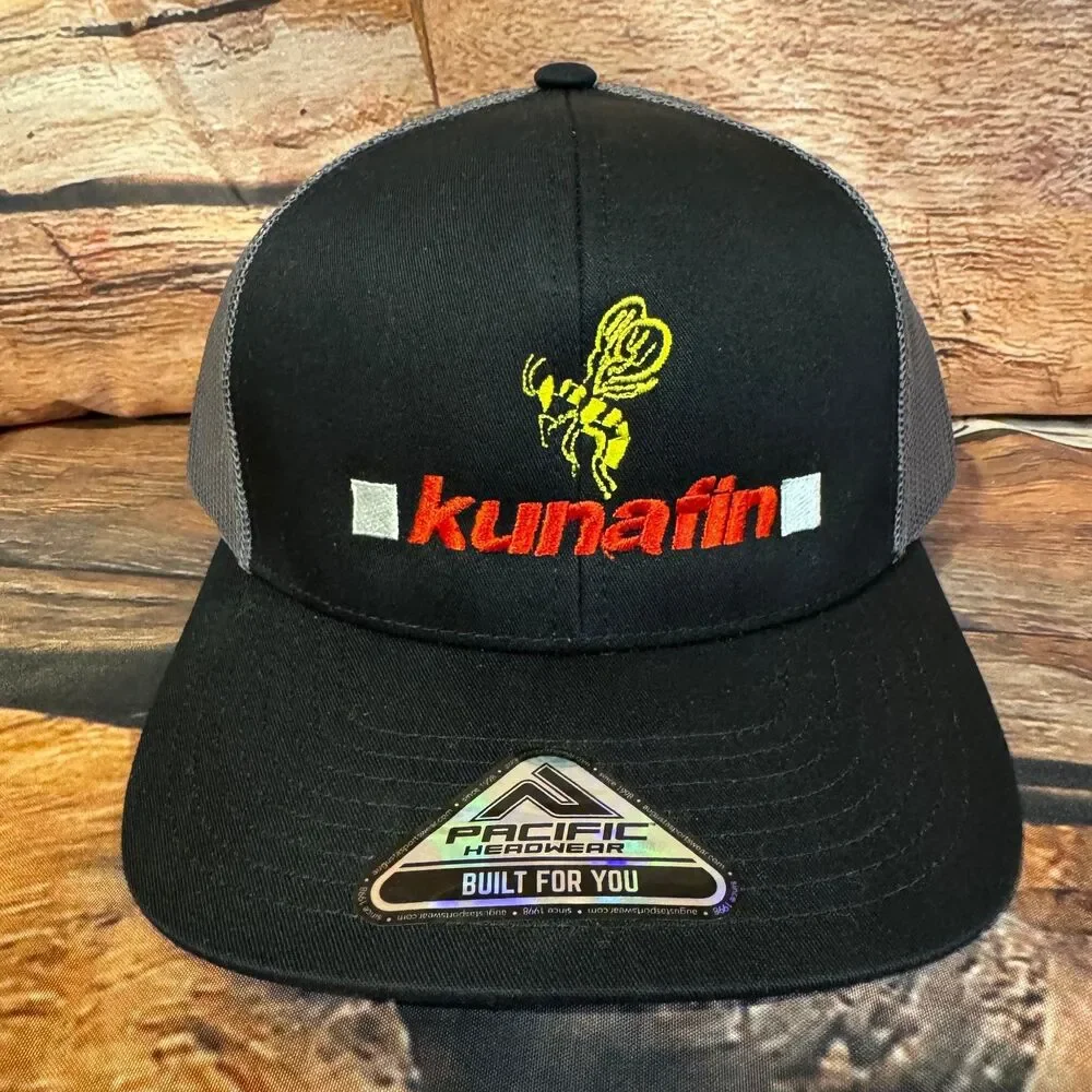 Pacific Headwear 104C Pro Model Kunafin Bee Trucker Hat Snapback Men's Black