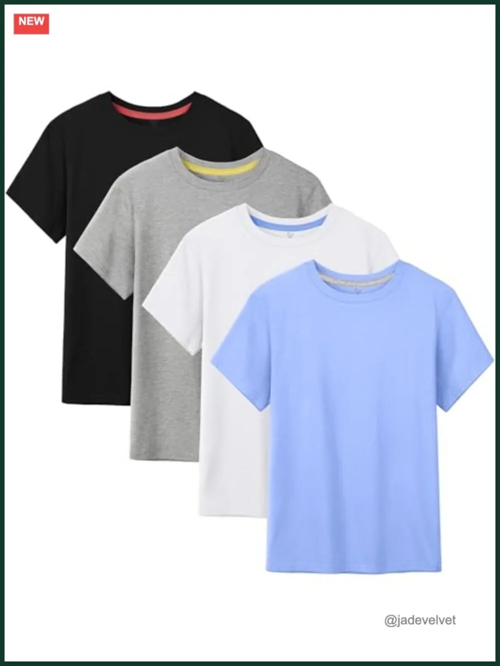 4 Pack Boys Short Sleeve Cotton T-Shirts Summer Basics