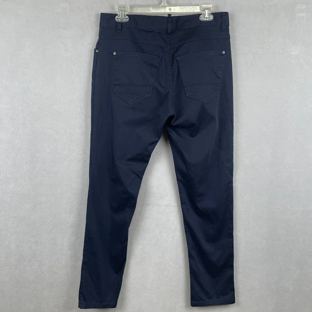 Zara Man Basic Collection Navy Blue Slim Fit Classic Chino Tailored Pants Men 34