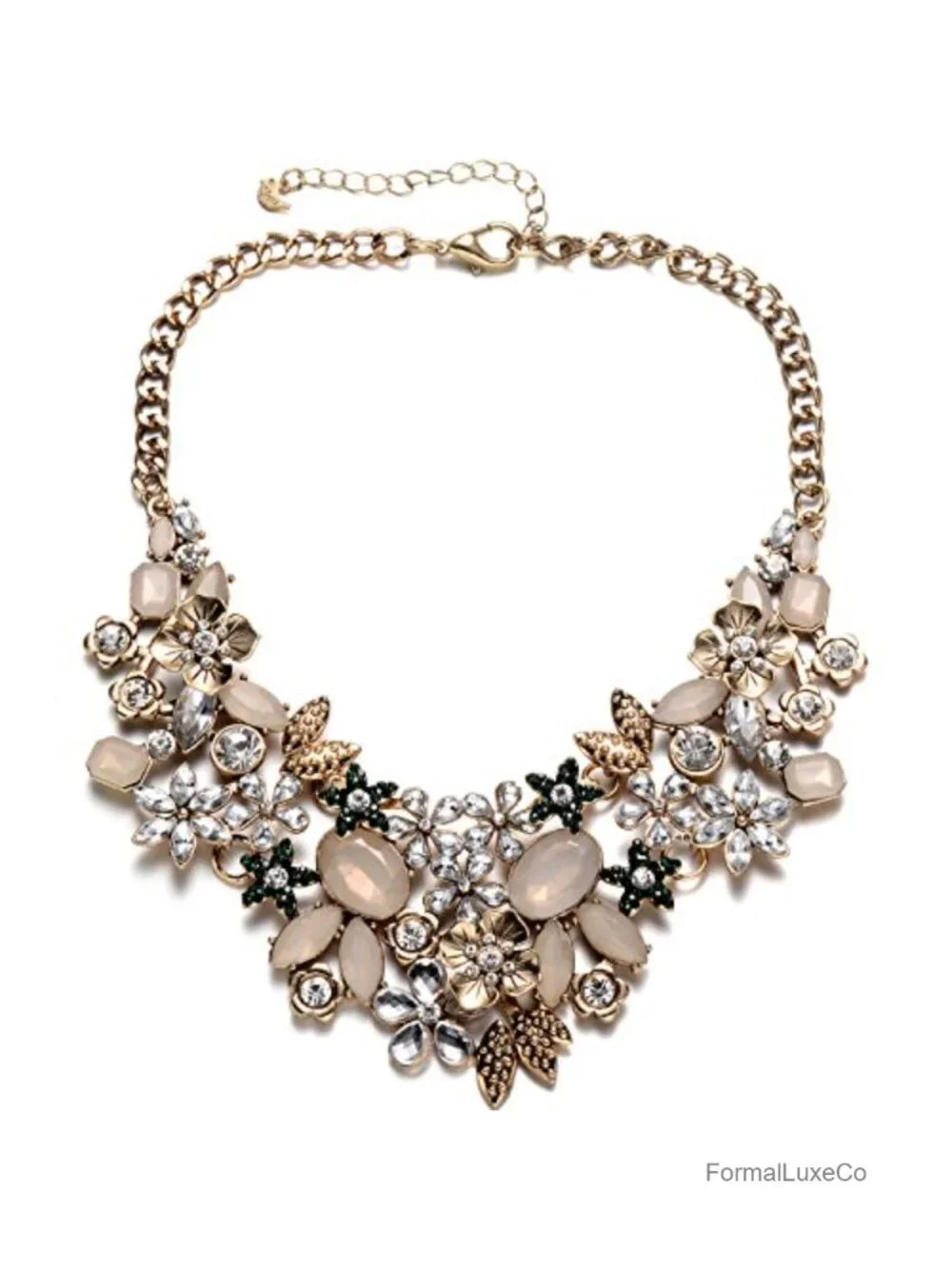 Floral Bib Statement Necklace Chunky Flower Necklace for Women
