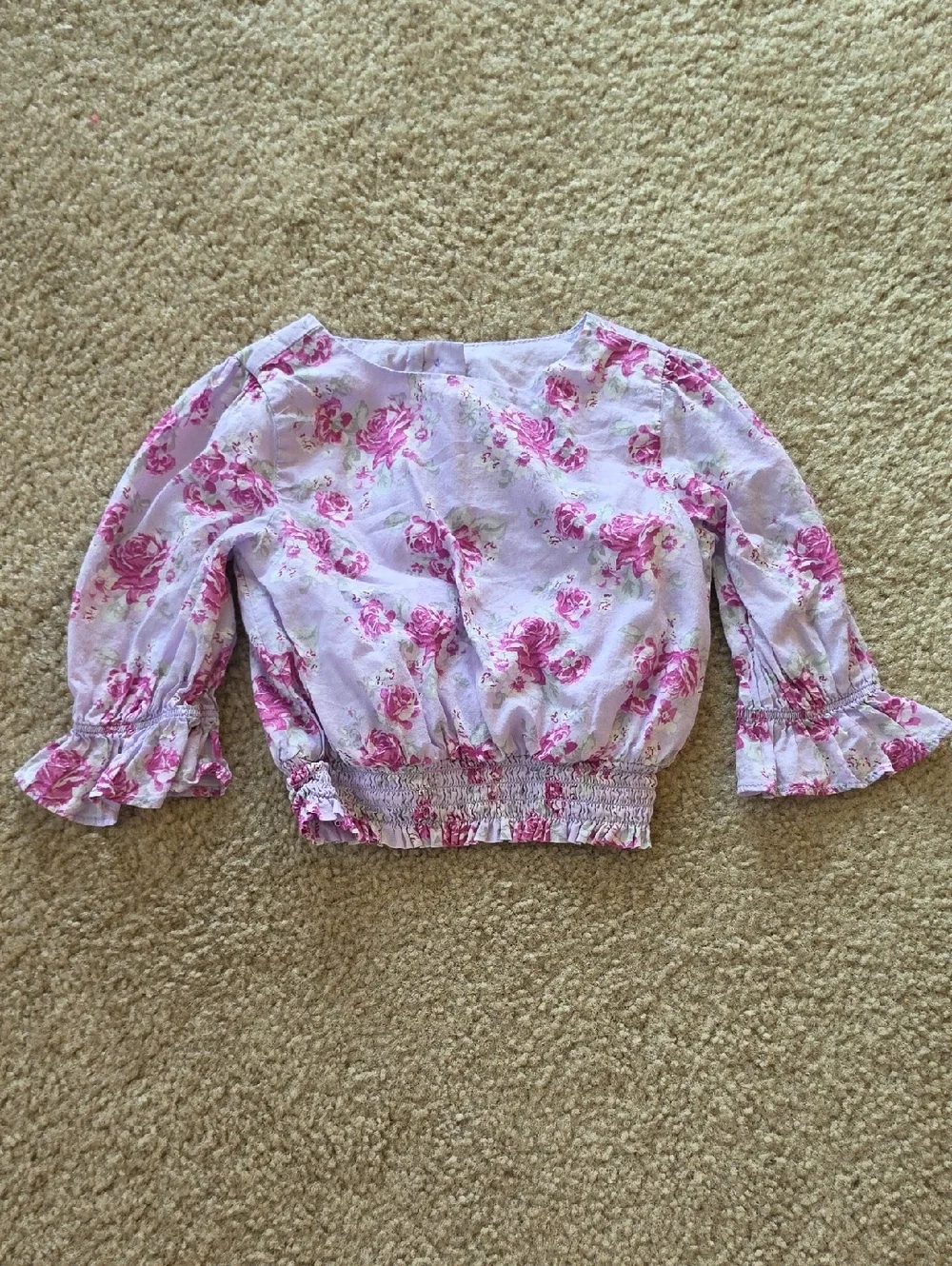 Janie and Jack Toddler Girls Pink Floral Blouse Size 2T