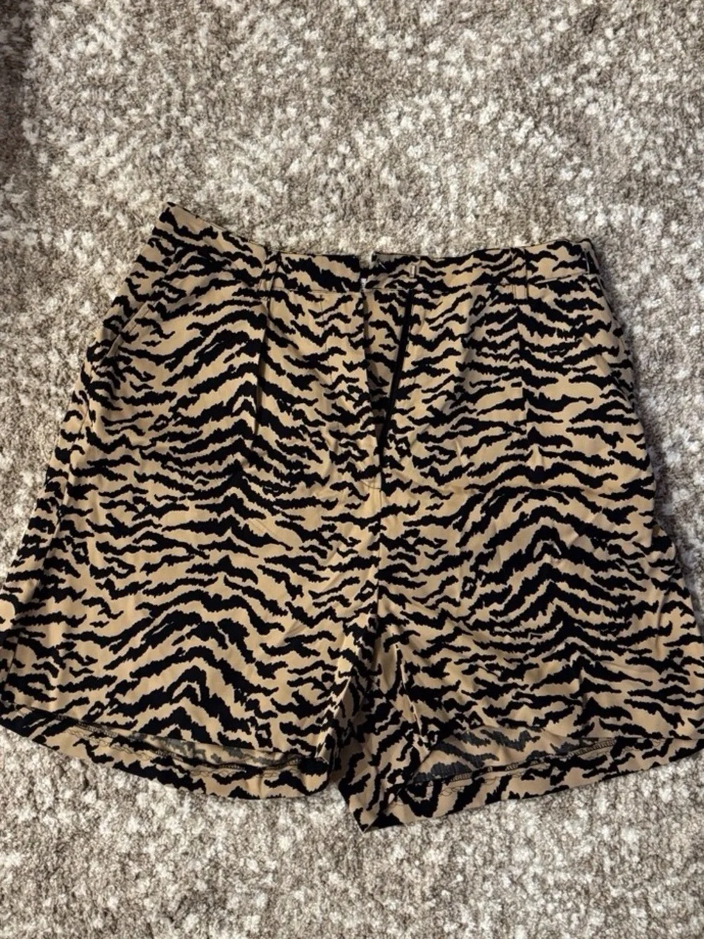Tan and Black Zebra Print Women's Shorts