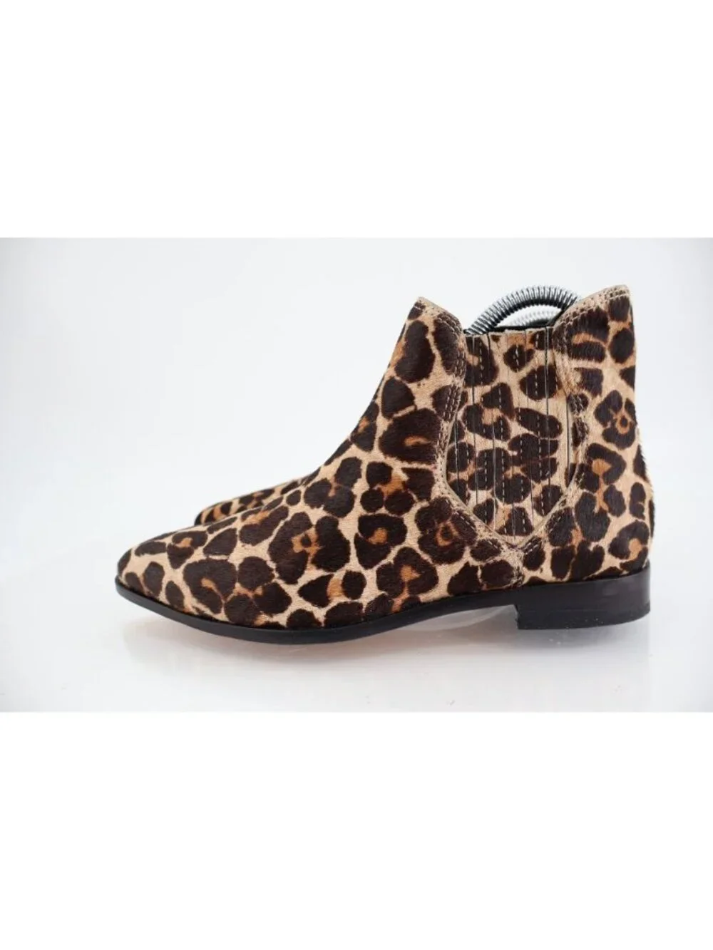 Rebecca Minkoff Booties Womens Size 6 Calf Hair Leopard Ankle Boot Pointed Toe
