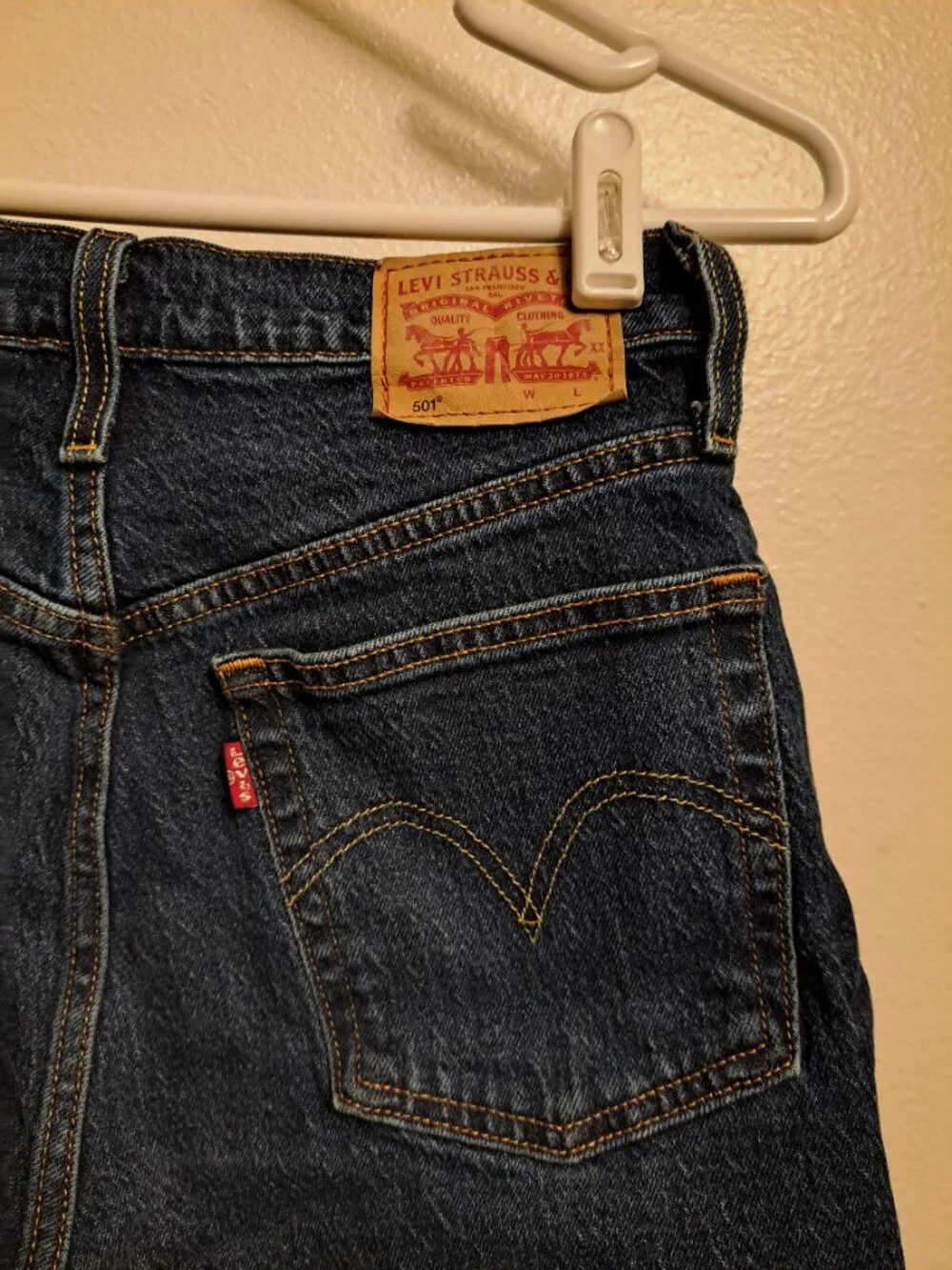 Levi's 501 Cutoff Raw Hem High Waist Denim Jean Shorts With Button Fly