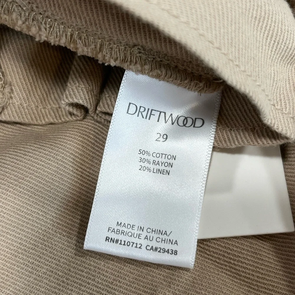 Driftwood Veronica Beige Linen Blend Paperbag High Rise Belted Shorts 29 NWT