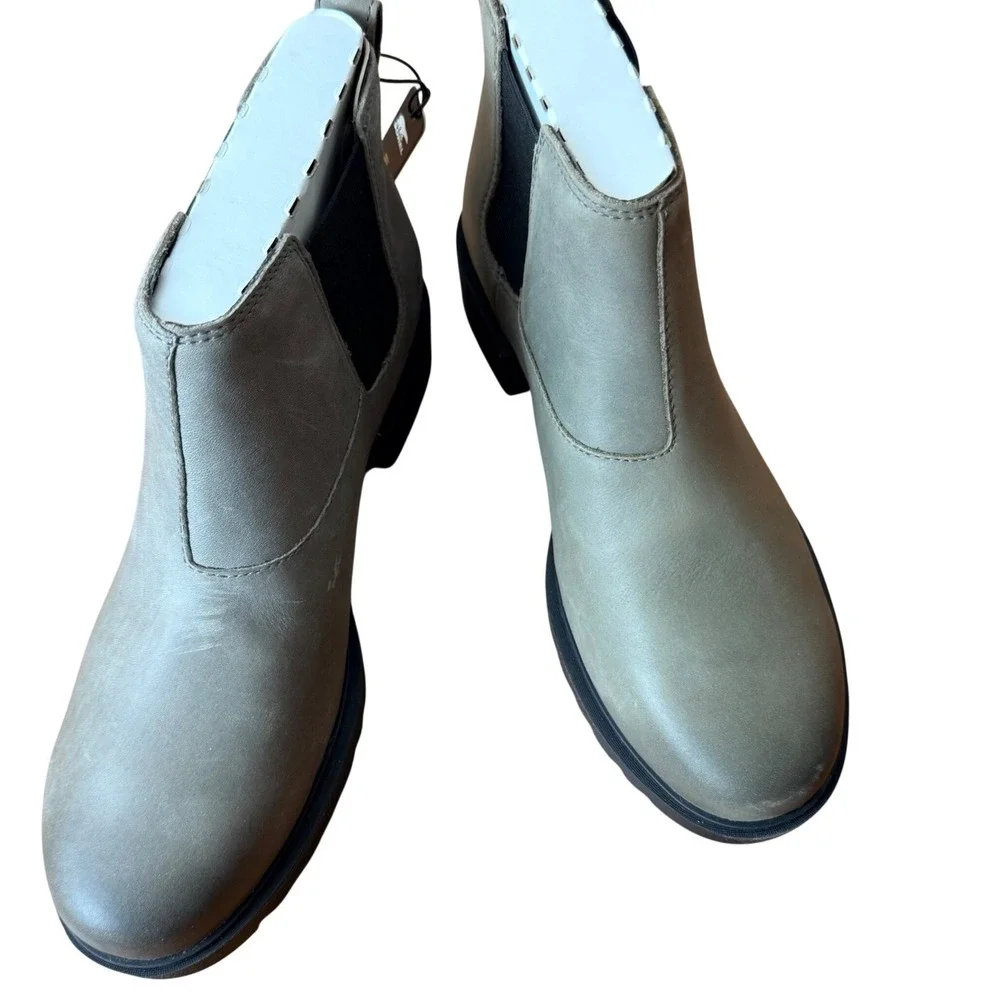 Sorel Womens Emelie II Chelsea WP Waterproof Leather Boots Quarry‎ Grey