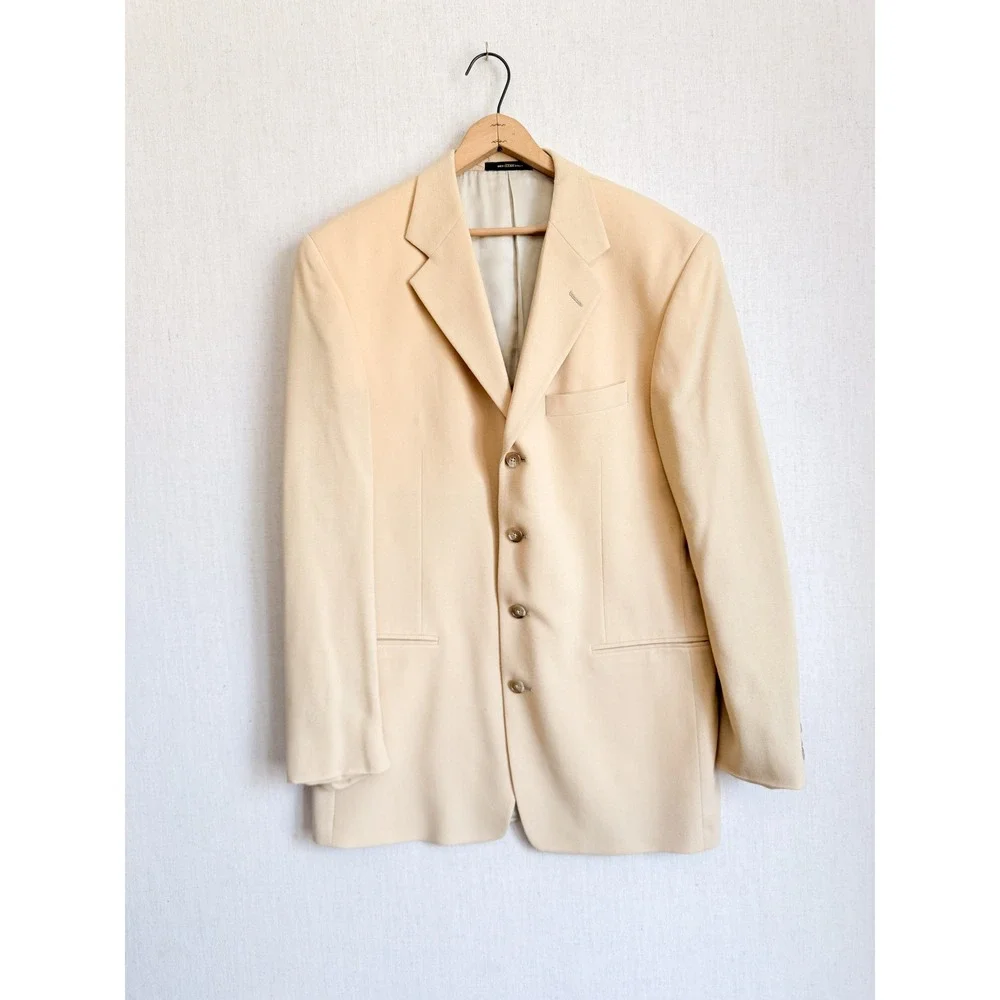 Monsieur‎ Givenchy vtg men's beige wool sport coat jacket 44R