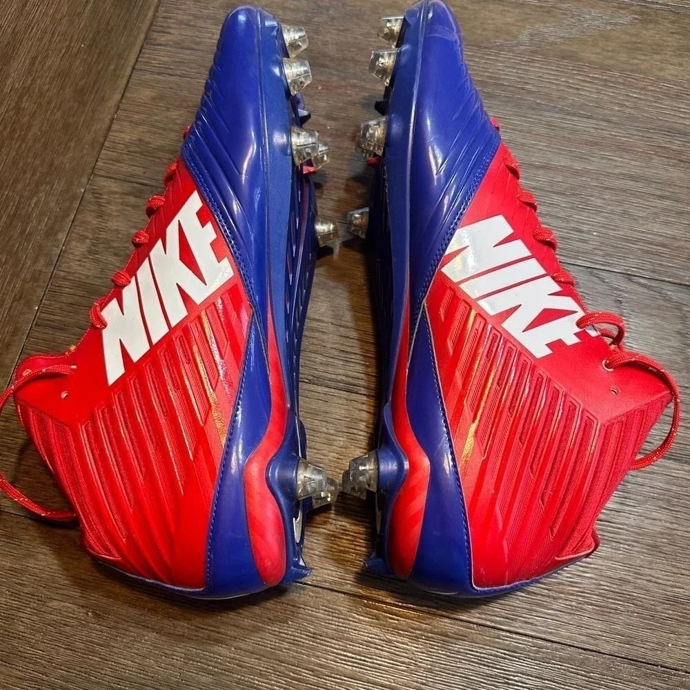 Nike‎ Alpha Pro 2 TD 3/4 Football Cleats Red Blue White Mens 13.5 Studded