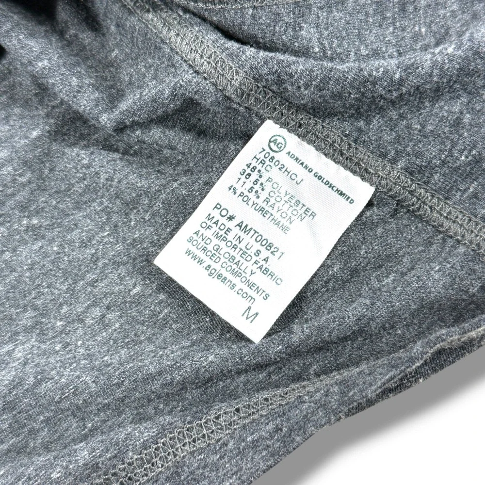 AG Adriano Goldschmied Mens Long Sleeve Crew Neck Tee Gray Heather Size‎ MediumM
