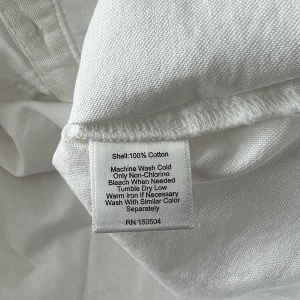 Classic Prep White Gemma‎ Preppy Ruffle Button Down Long Sleeve Shirt