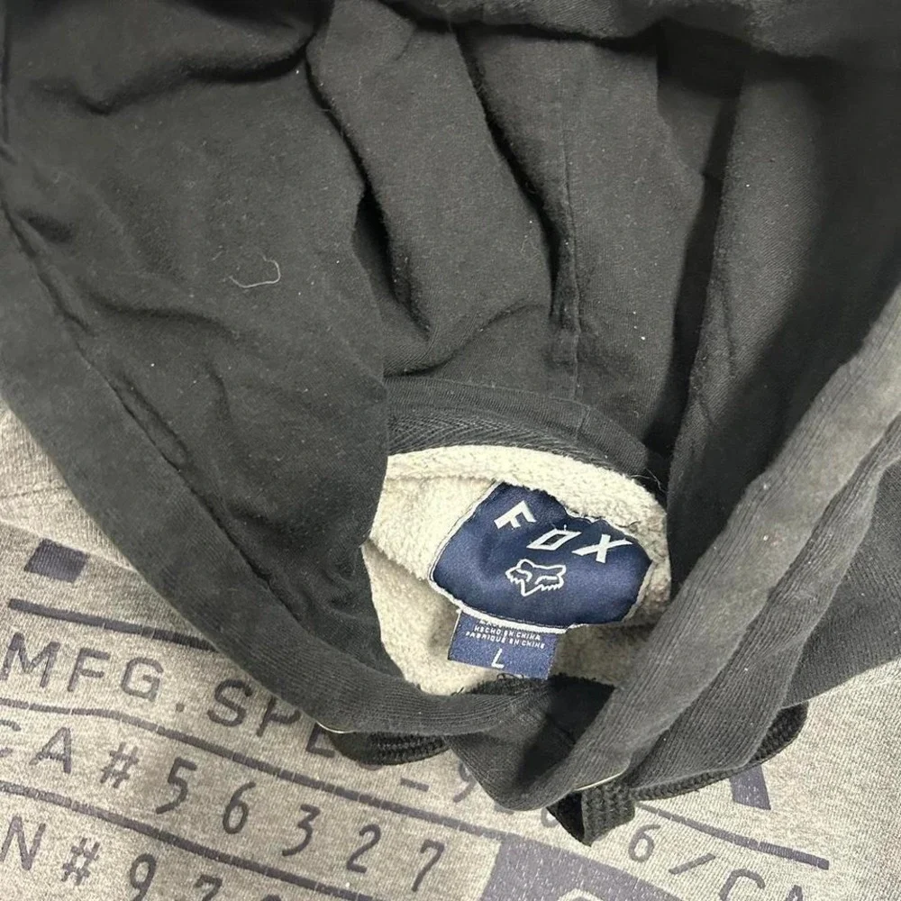Y2K Fox Racing Black And Grey Hoodie‎