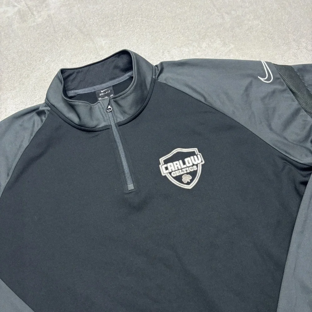 Carlow Celtics Nike 1/4 Zip Lightweight Pullover Jacket XXL Fleece Dri-Fit Black