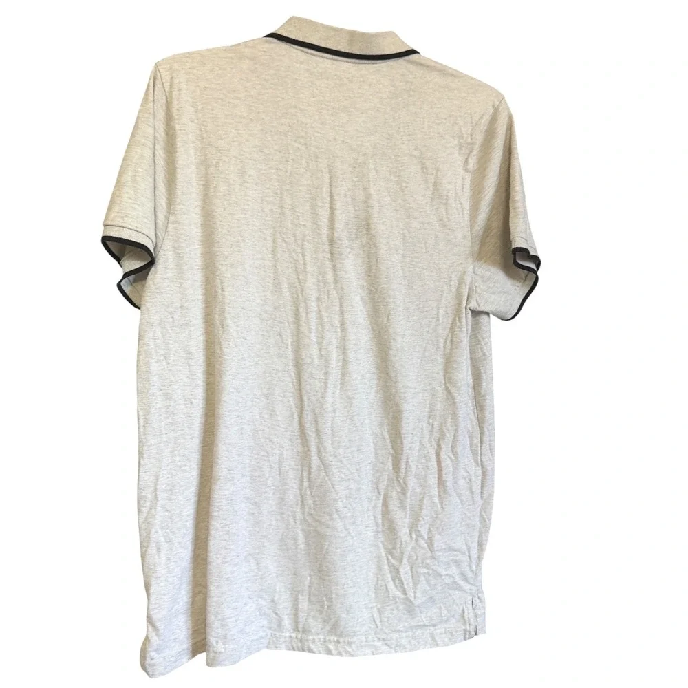 Aeropostale Mens L Gray Heather‎ Embossed Aero Graphic Polo Shirt Short Sleeve