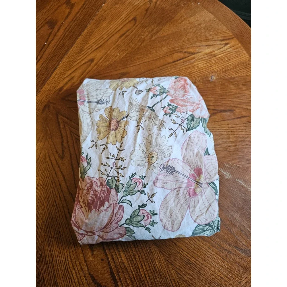 100% cotton‎ The Mini Scout Vintage Floral Cotton Crib Sheet Pink Yellow Green