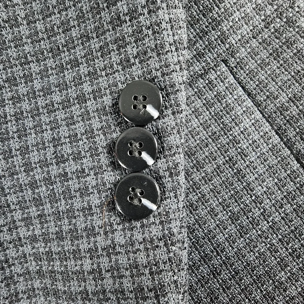 Dario di Napoli Gray Houndstooth Tweed 100% Wool Blazer‎ Sport Coat Jacket 46L