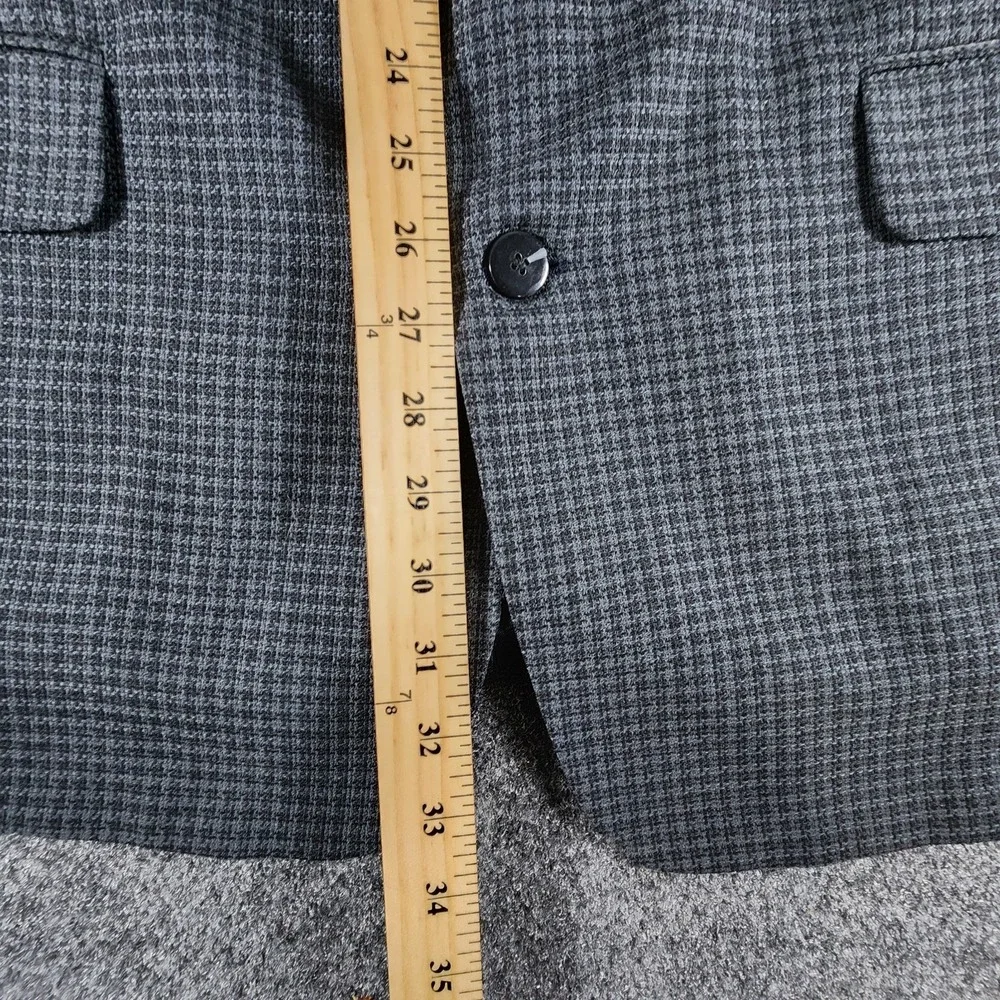 Dario di Napoli Gray Houndstooth Tweed 100% Wool Blazer‎ Sport Coat Jacket 46L