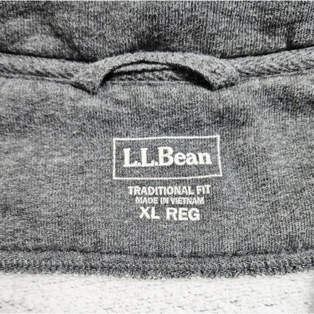 LL‎ Bean Mens Quarter Zip Sweatshirt Pullover Sweater Outdoor Gorpcore Gray XL